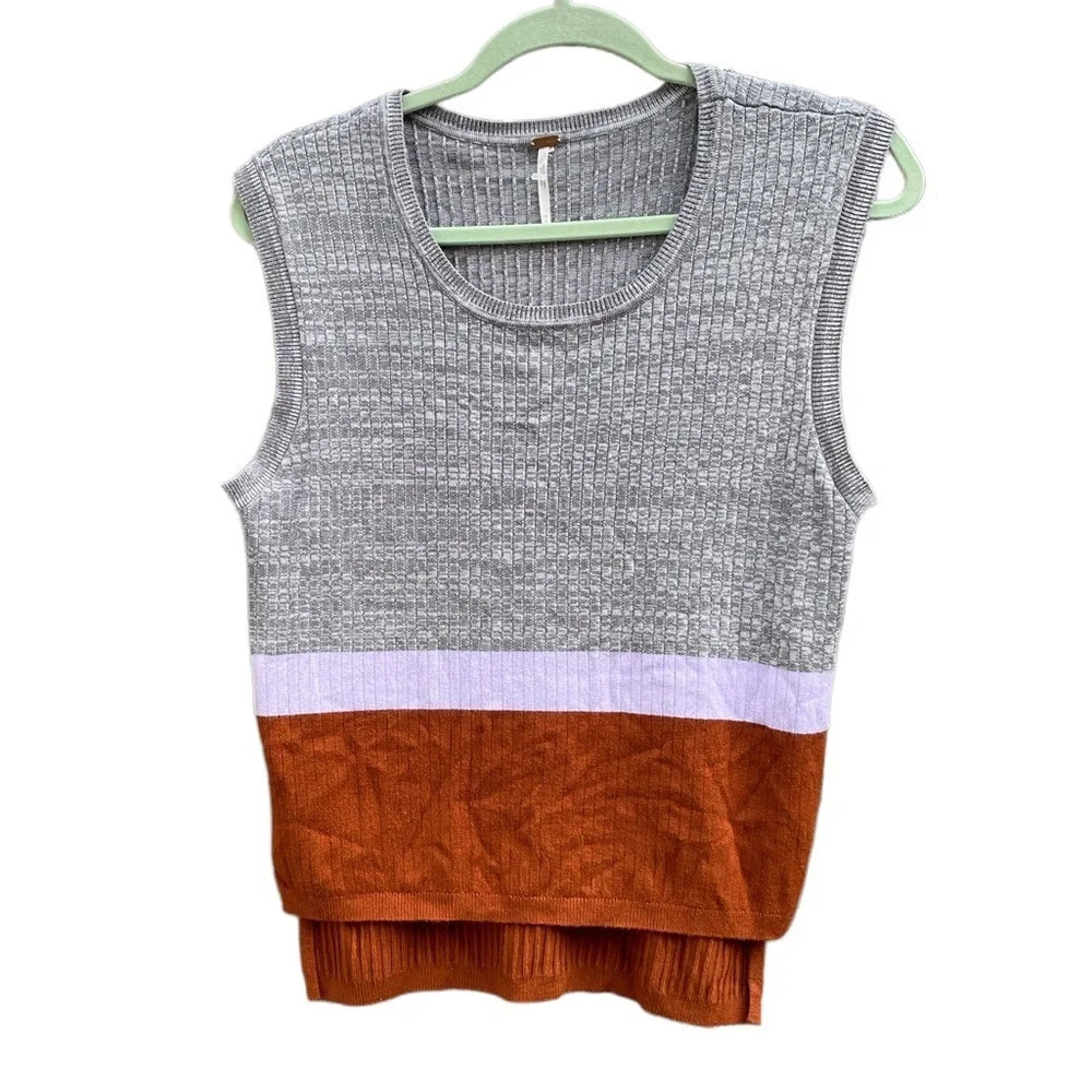 FREE PEOPLE COLORBLOCK SWEATER TANK